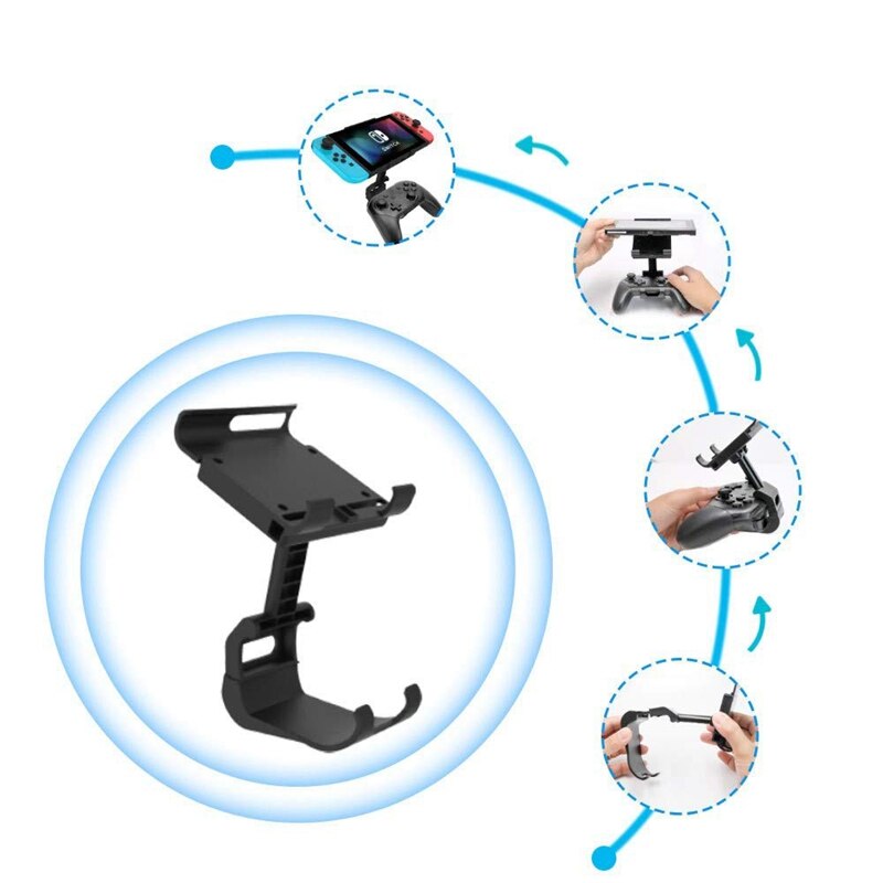 Soporte de Clip plegable con controlador NS Switch PRO para Nintendo Switch/Switch Lite, soporte de montaje para consola de juegos
