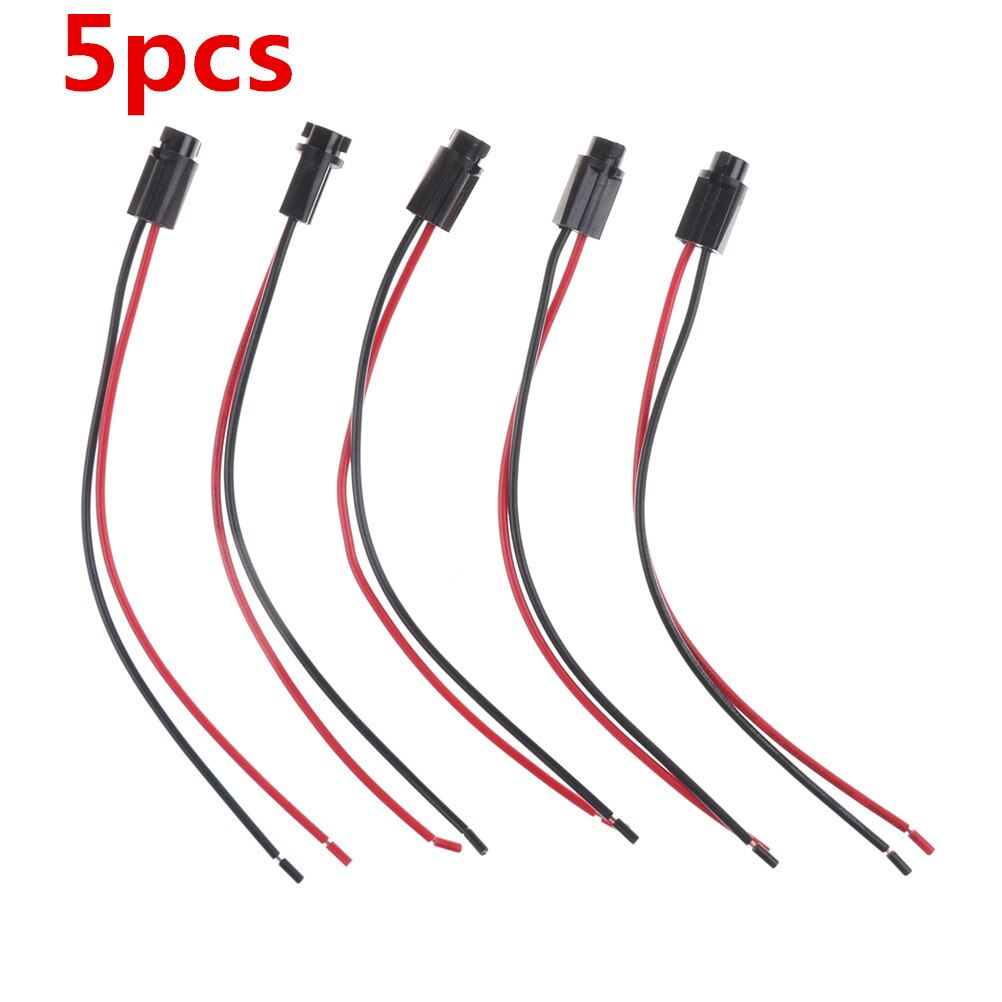5Pcs T5 Led Lamp Holder Socket Voor 1.2W W3W Led Breedte Instrument Licht T5 Socket Led Socket Plug extension Kabels Harnas