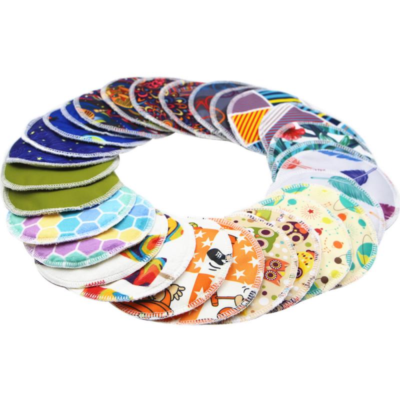 Almohadilla de pecho para madres, de celulosa de bambú de tres capas, 1 Uds. Y 5 uds., almohadillas de lactancia impresas