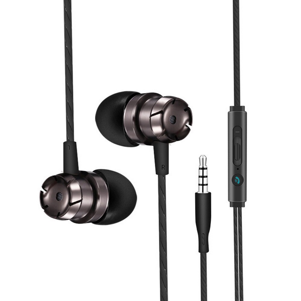 In-Ear Avondmaal Bass Metalen Oordopjes Oortelefoon Hoofdtelefoon Microfoon 3.5Mm Verbeterde Turbo Draad Controle Met Tarwe Oordopjes: Black