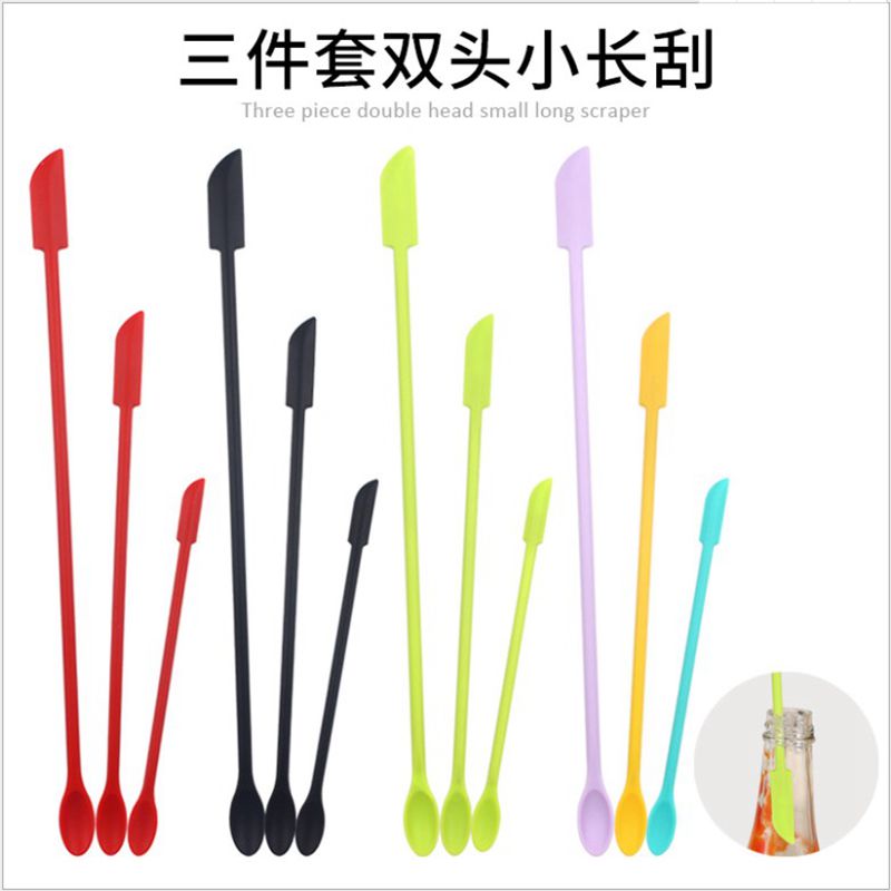 Anti-Stick Kitchen Pan, Mini Silicone Set, Cooking Spatula Set of 6 Pieces, Small Tip Spatula Jam Scraper, Baking Tool
