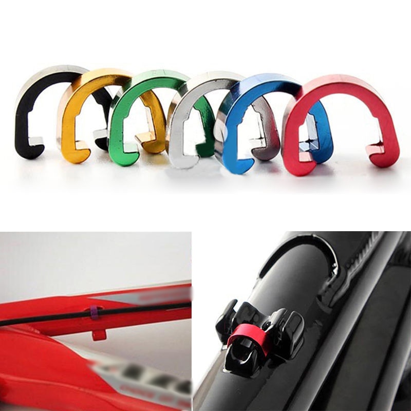 Cykelram u spänne bromsslang rör växelkabel adapter cykelguider knapp fast slang clip form verktyg cykeltillbehör