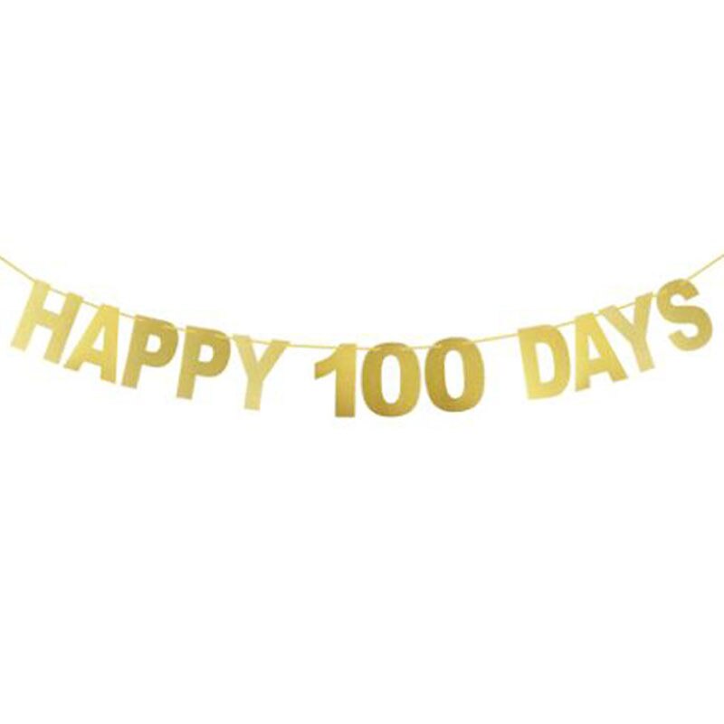 1 Set HAPPY 100 DAYS Banner Birthday Banners Baby Room Decor Party Decorations Baby Hundred Days Party: Default Title