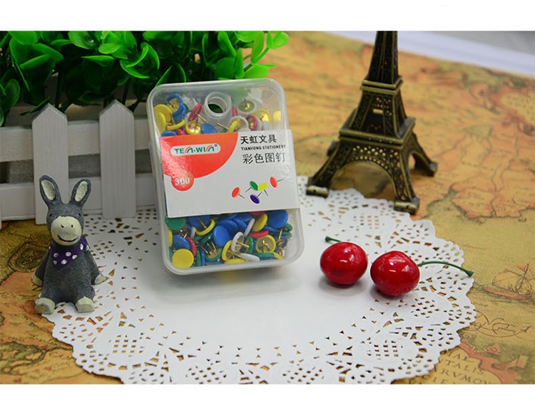 1000 Pieces Tacks, Round Head Pins, Map Pins, Push Pins, With Steel Tip And Round Plastic Head For Cork Board Fabric Marking Marking Places