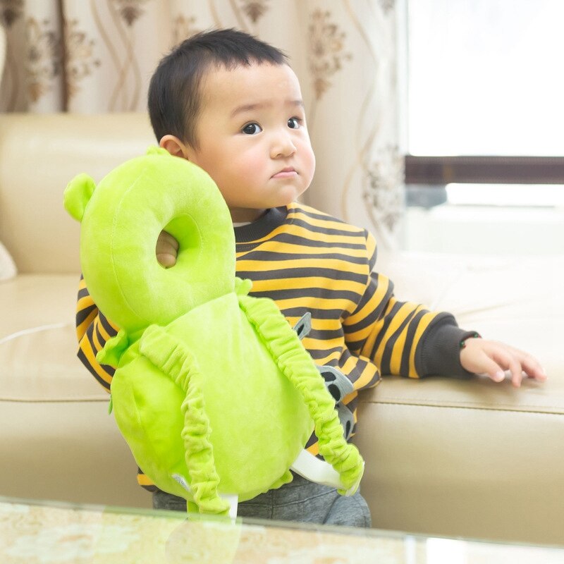 Baby Head Protector Toddlers Head Safety Pad Cushion Baby Back Protection Prevent Head and Shoulder Injured Green