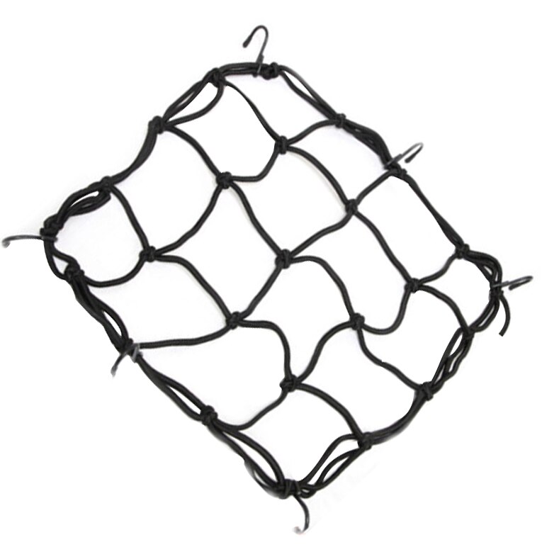 30x30 cm Motorrad Gepäck Netz Fahrrad Panzer Helm Netz Schnüre Gittergewebe-Ladung-Netz Haken stecken Netz Schnur Tasche schwarz