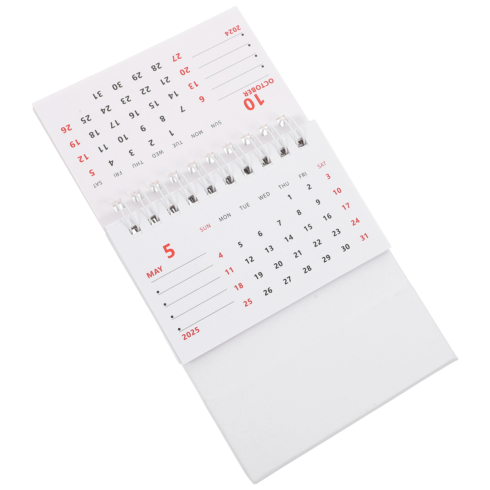 Mini-Tischkalender 2025, kleiner Standplaner, Notiz, täglicher Gebrauch, Monatsplan, Heimbürobedarf, Druckprodukte, dekorativ: Weiß