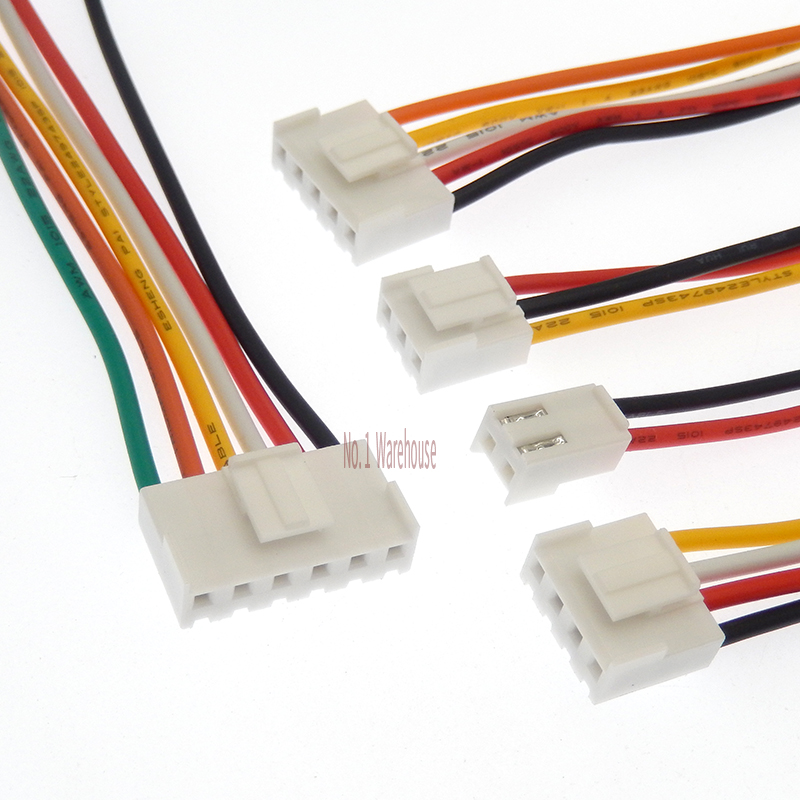2/5PCS JST VH3.96 VH 3.96mm 100/200/300mm Female Housing Plug Connector Wire Cable 2 3 4 5 6 7 8 9 10Pin 22AWG Wire 20cm Length