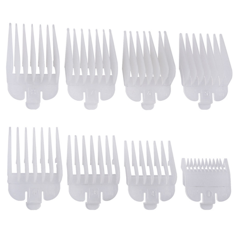 8Pcs Hair Clipper Limit Comb Guide Attachment Size Barber Replacement 3/6/10/13/16/19/22/25mm Shaving Combs