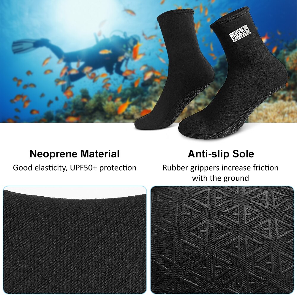 3mm Neoprene Diving Socks Anti Slip UV Protection Beach Water Socks for Kayaking Surfing Snorkeling Sailing Scuba Diving