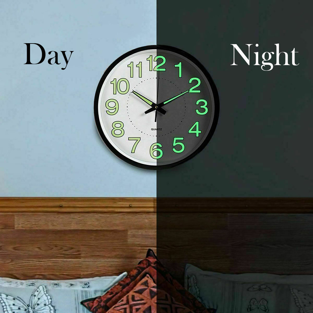 12 Inch Moon Luminous Silent Wall Clocks Home Decor Digital Wall Clock Relogio De Parede Electronic Clock on The Wall
