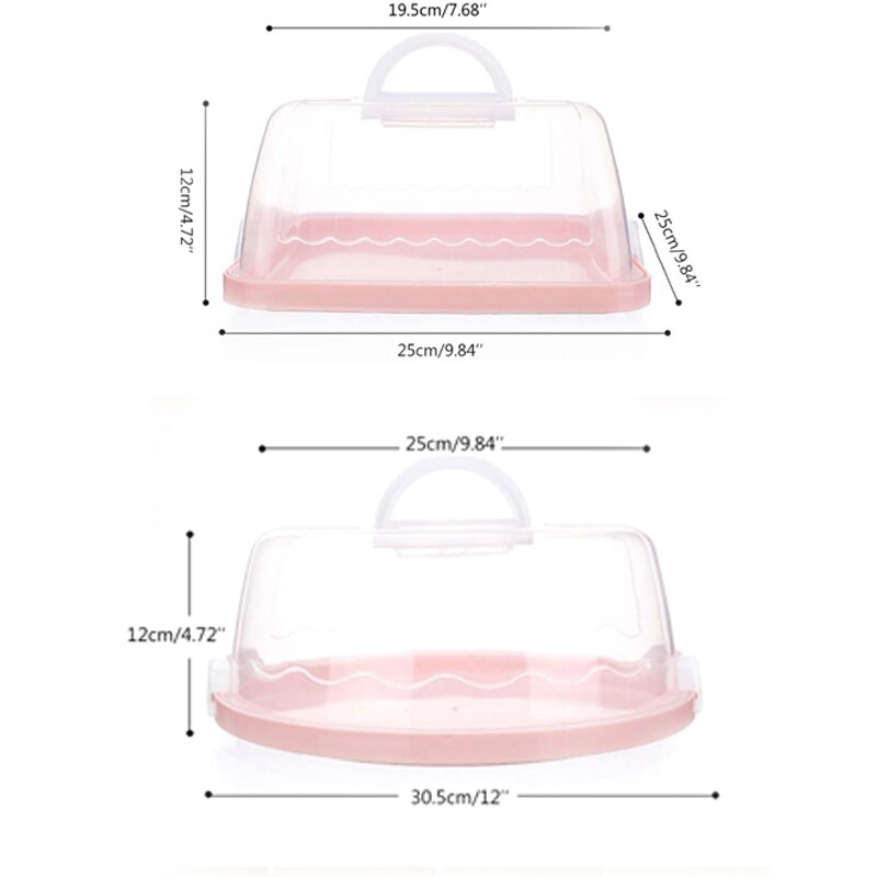 8 zoll/10 zoll tragbare kunststoff runde kuchen Container Nachtisch Container Kasten kuchen träger Server lagerung Kasten Tablett küche werkzeuge
