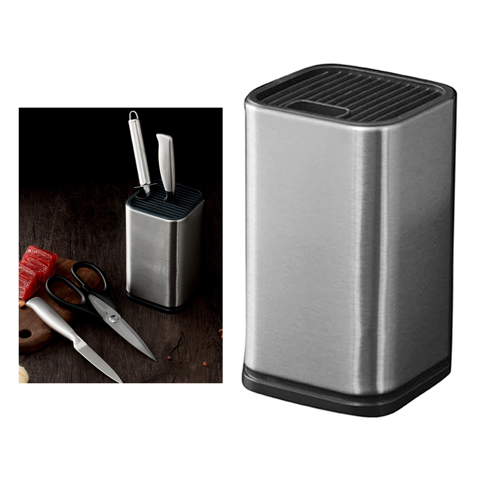 Stainless Steel Kitchen Knife Holder Storage Rack Tool Holder For Multi Kitchen Knife Set Scissors