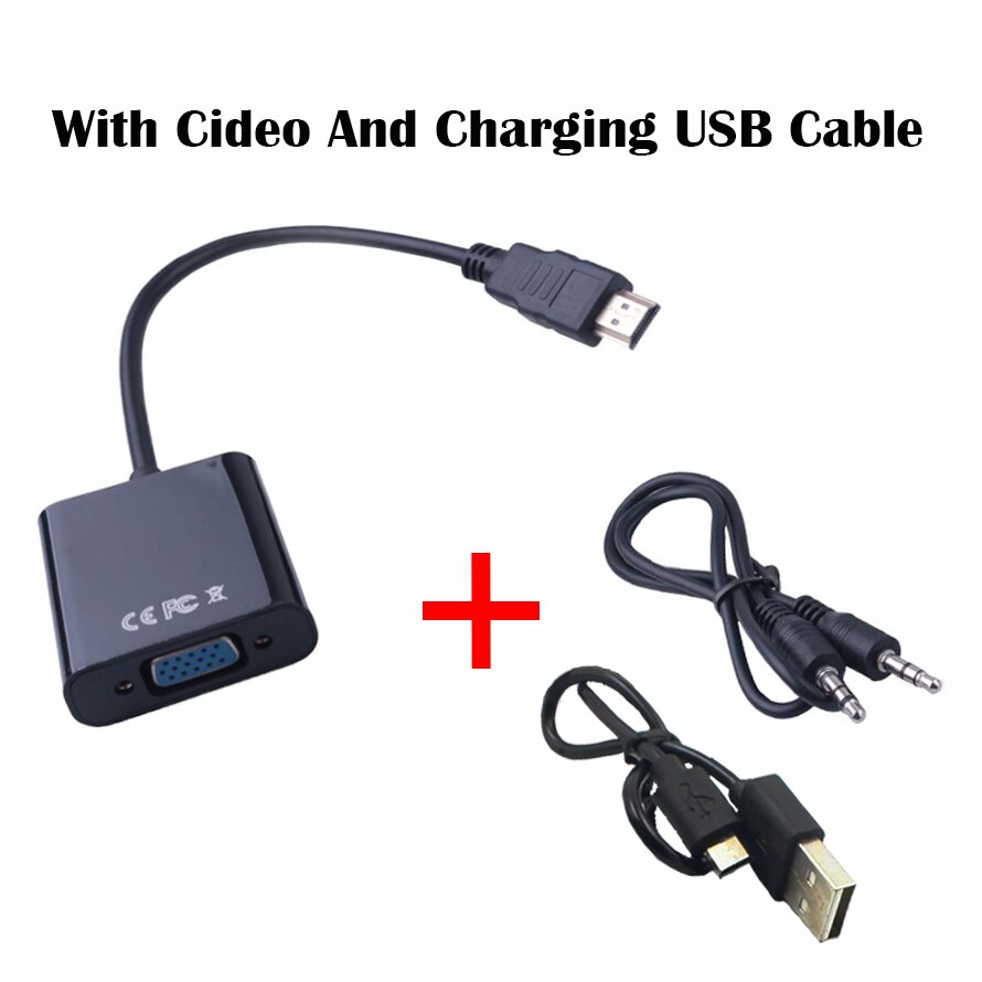 1080p hdmi-kompatibel til vga adapter digital til analog konverter kabel til xbox  ps4 pc laptop tv boks til projektor displayer hdtv: B-video usb kabel
