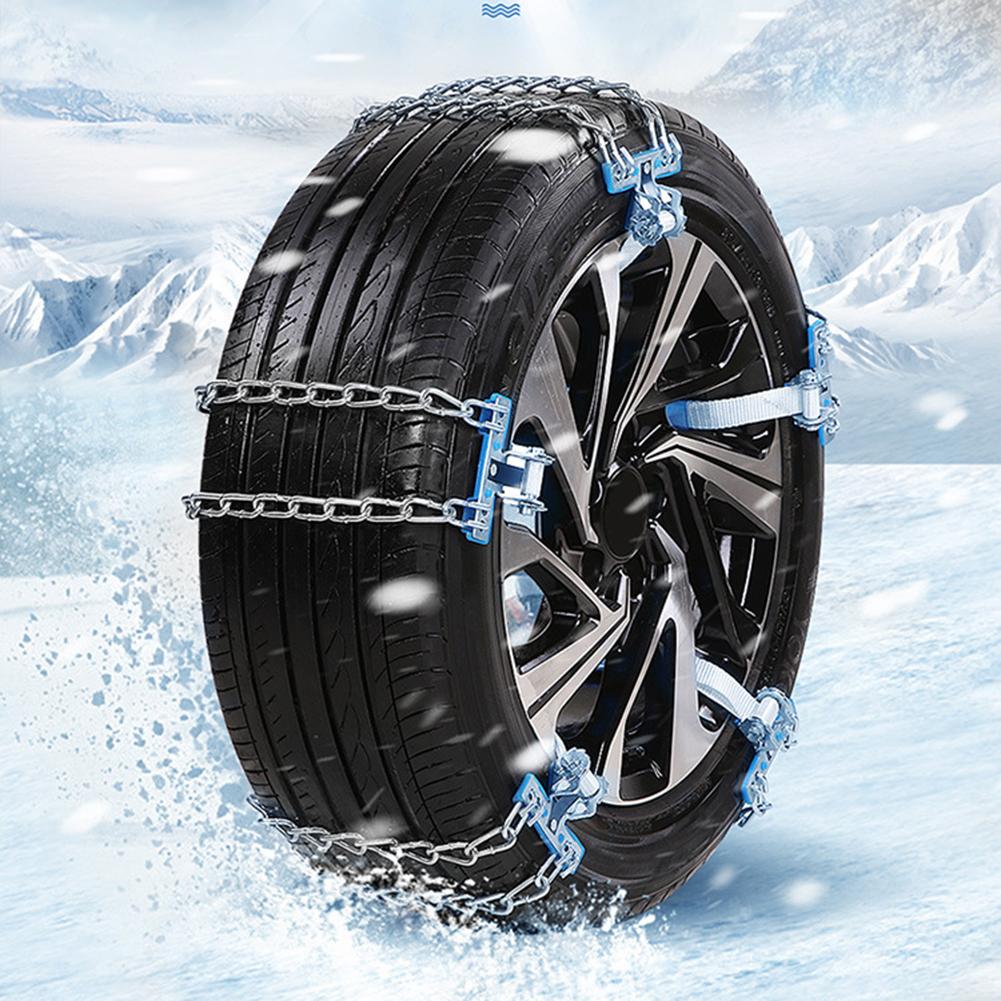 Universal bil snekæde vinterdæk hjul slidbestandigt stål justerbar anti-skrid sikkerhed dobbelt snap glide hjul kæder