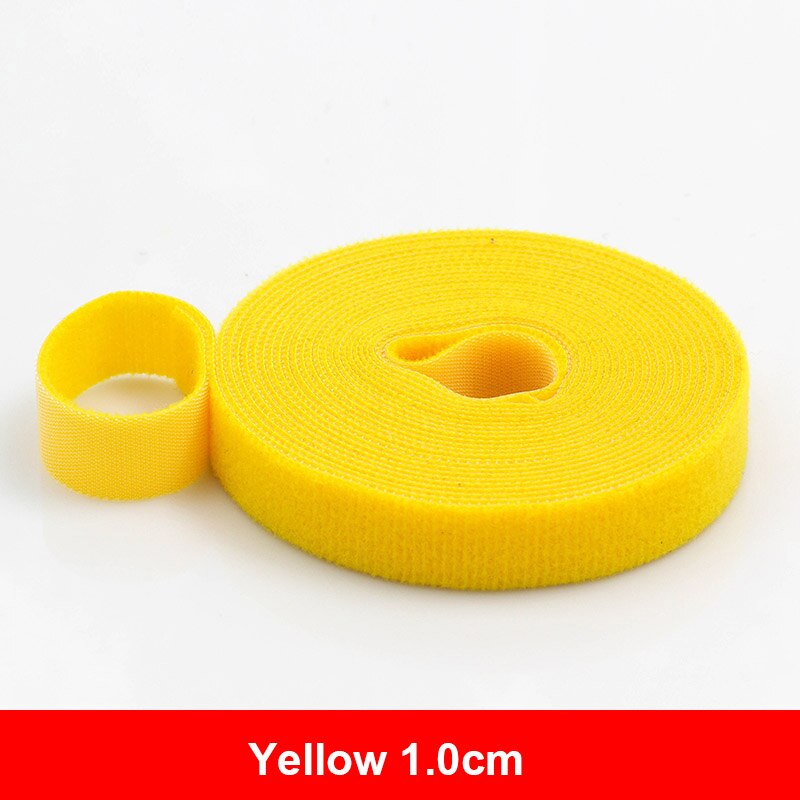 5Meter/Roll 10/15/20Mm Herbruikbare Zelfklevende Sluiting Tape Sterke Haken En Lussen Kabelbinders gordijn Nylon Sluiting: Yellow 1.0