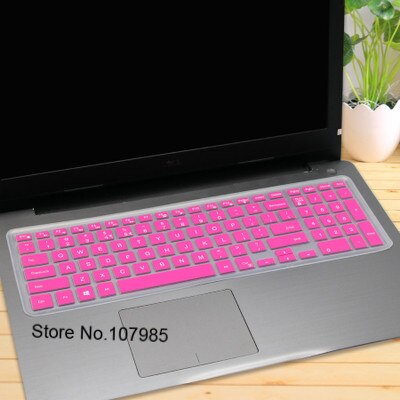15.6/17.3 inch Silicone laptop keyboard cover Protector Voor Dell Inspiron 15 17 3000/5000/7000 serie i5755 5748 I5547 i3551: Rose