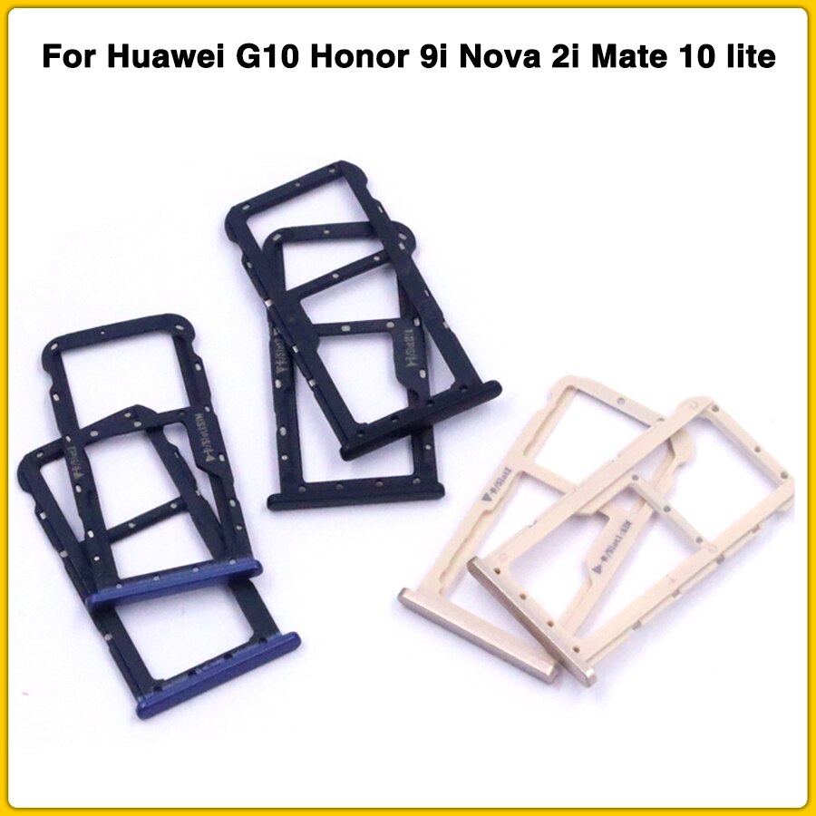 Mate 10 Lite Sim Card Tray Slot Voor Huawei G10 Honor 9i Nova 2i Mate 10 Lite Sim Kaarten adapters Vervangende Onderdelen + Kaart Pin
