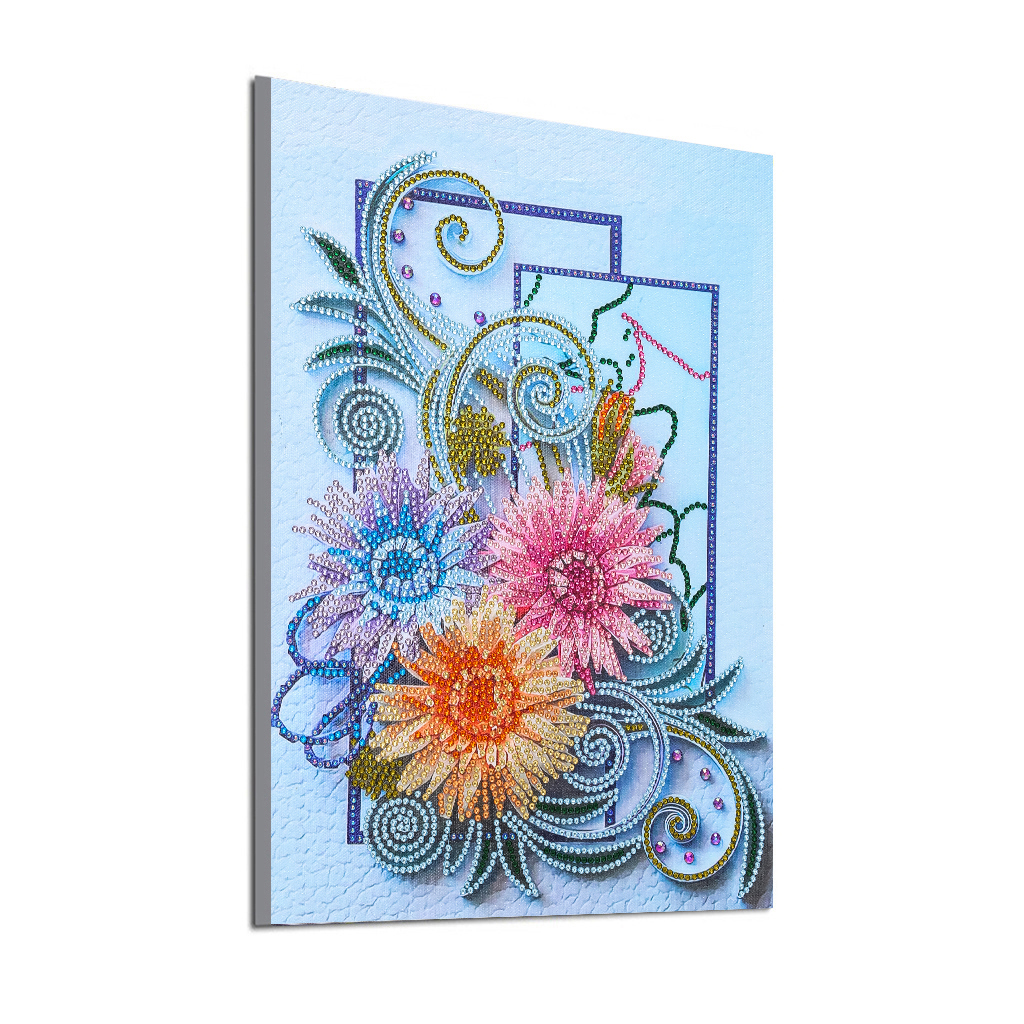 5d diamant maleri blomst serie sæt gør-det-selv papir quilling maleri billede specialformet bor diamant maleri indretning kunst håndværk: 11