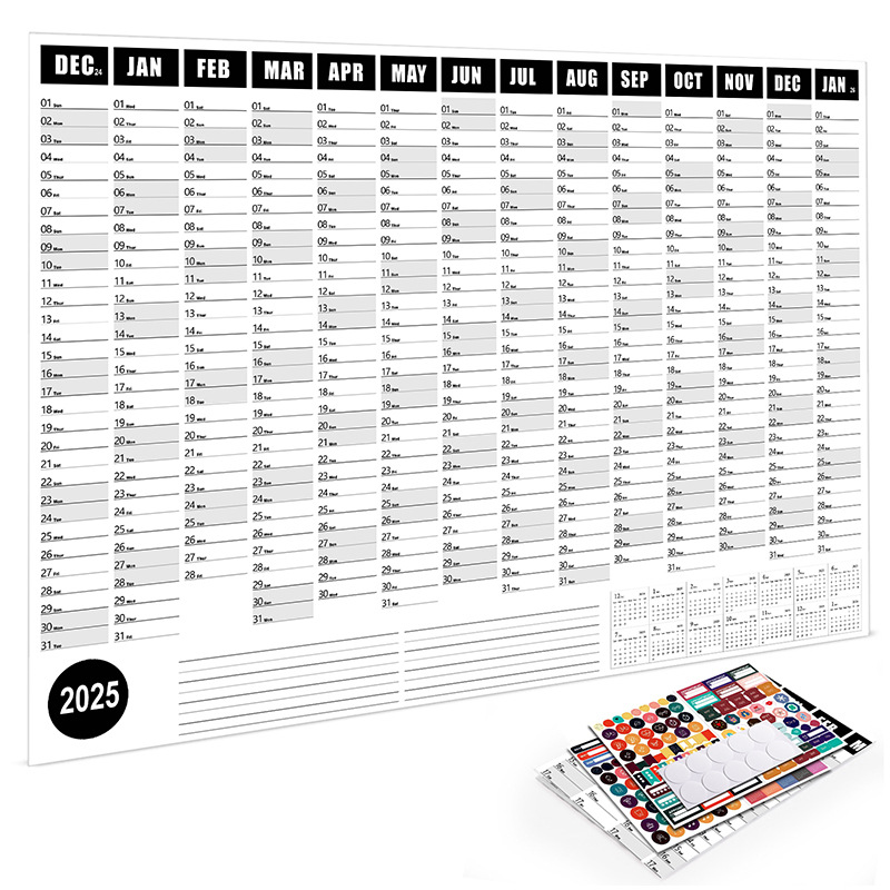 2025 2024 Kalender Planner Vel Grote Muur Kalender Kawaii Takenlijst Planner Doellijst Schema Organisator Kantoorbenodigdheden: MULTI