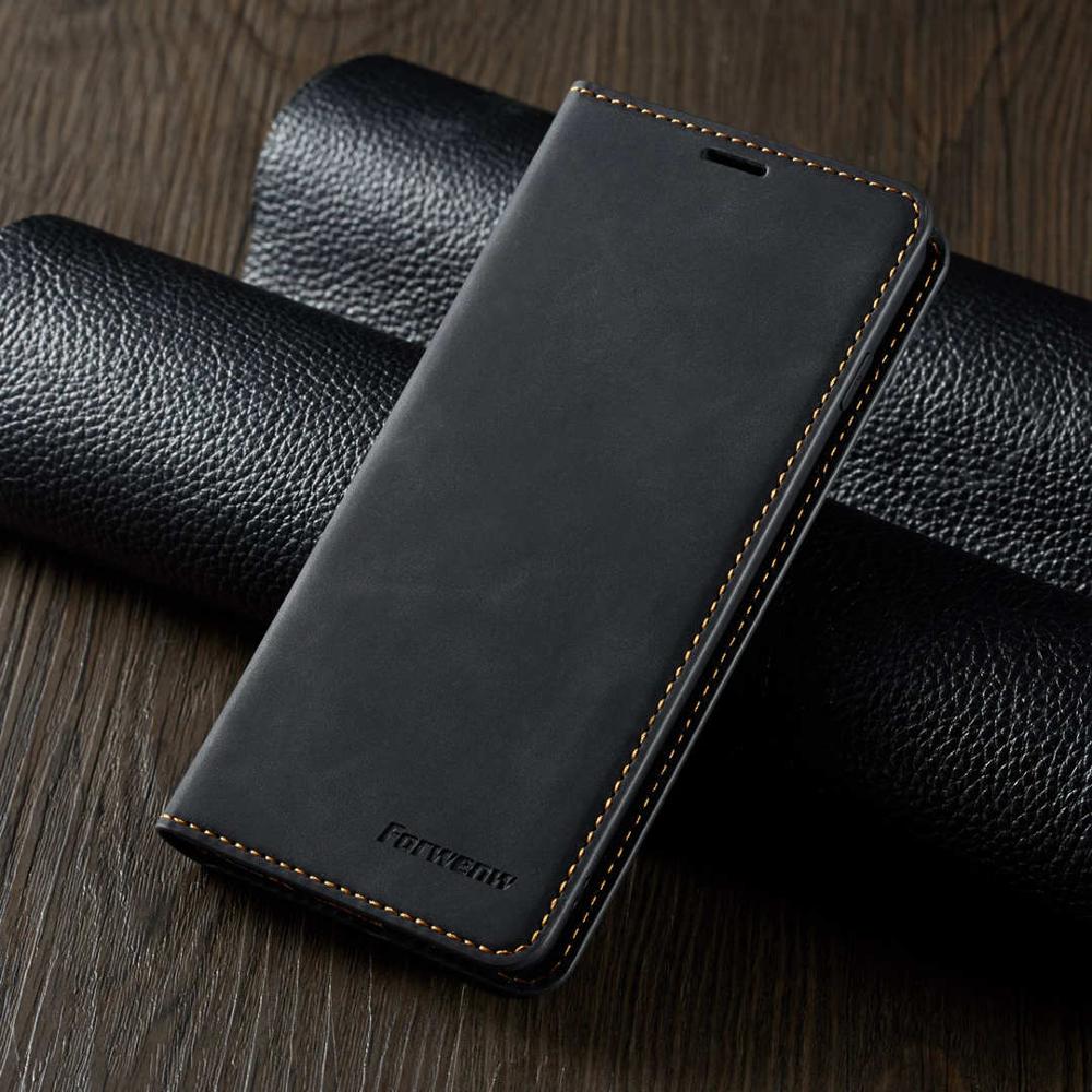 Magnetic Flip Leather Phone Case For Samsung Galaxy A7 A750 A8 A530 A6 Wallet Card Holder Back Cover Coque Fundas: For Galaxy A6 2018 / Black
