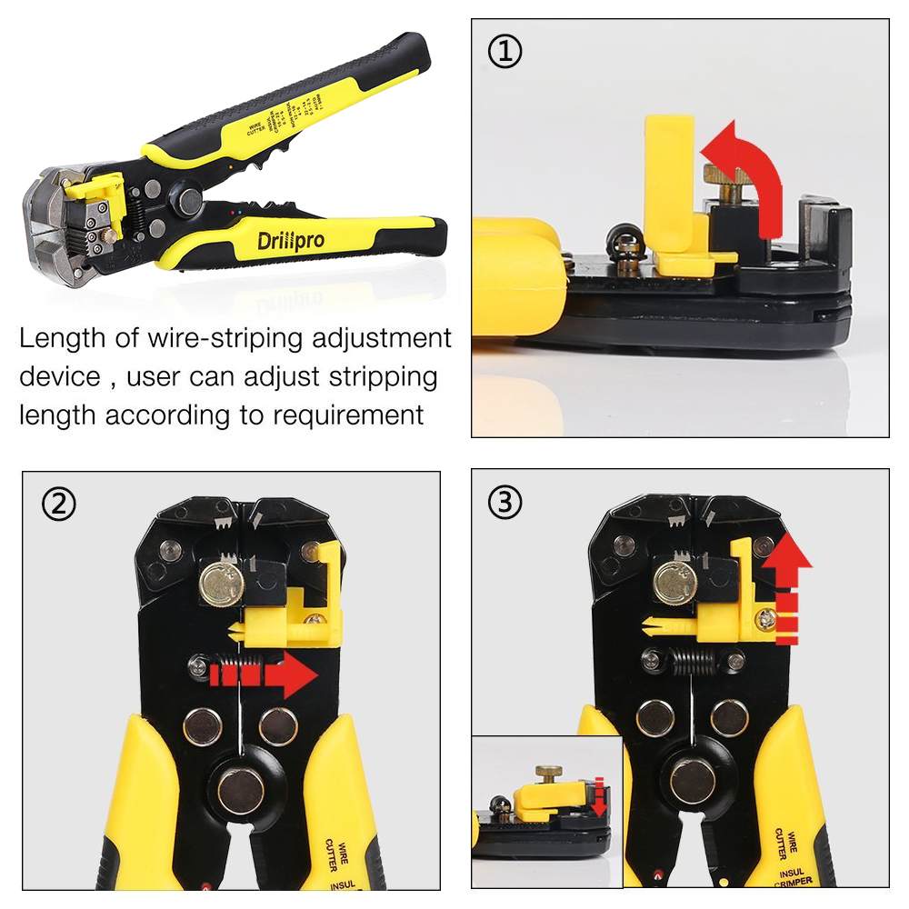 Drillpro Automatische Wire Stripper Crimper Cable Cutter Stripper Gereedschap Krimptang Terminal Tool Voor 0.2-6 Vierkante Mm