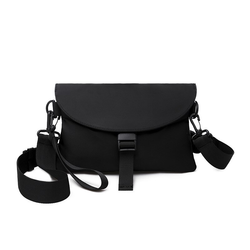 Tinyat coreano japão pvc bolsa de ombro feminina ins casual masculino saco de peito cupom à prova dwaterproof água saco do mensageiro novo crossbody saco adolescentes: Black shoulder