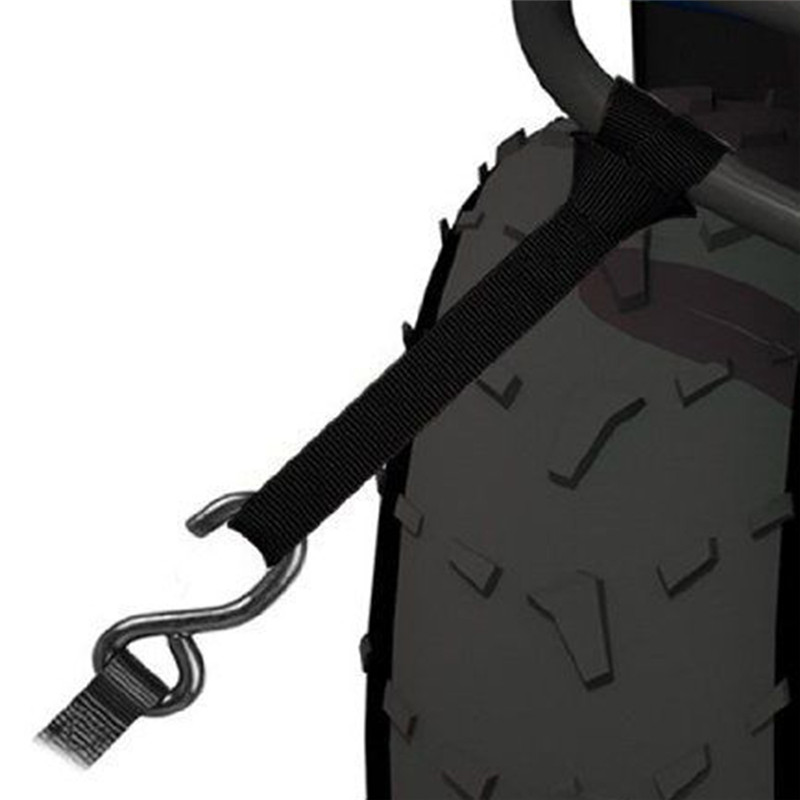 4pc 12 "myke stropper 2273lb kraftige svarte glipper til motorsykkel atv utv motorsykkel snøscooter universelle motorsykkel stropper