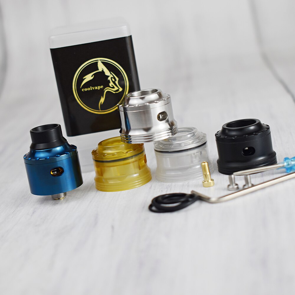 Coolvape Hellfire Maverick 22mm rda Single Coil rda mit bf pin airflow control 316ss Zerstäuber RDA vs la tropf rda: blue--kit