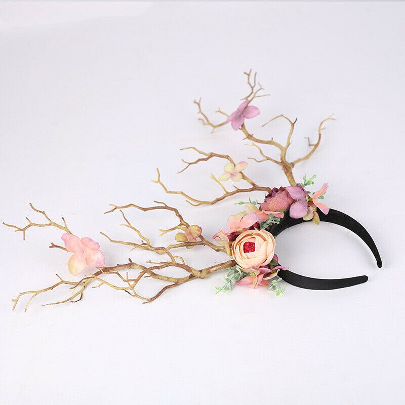 Reindeer Antlers Headband Christmas Easter Halloween Party DIY Women Girs Kid Deer Gothic Party Hairband Wedding Xmas