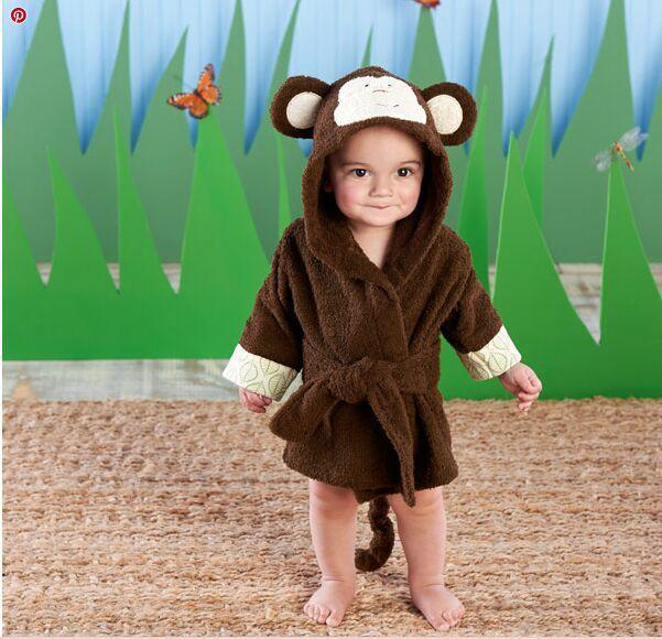 Spring Autumn Children Bathrobe Baby Cotton Cartoon Unisex Small Pajamas Animal Robes 1pcs Baby Hooded Blankets 0 To 12month: 12