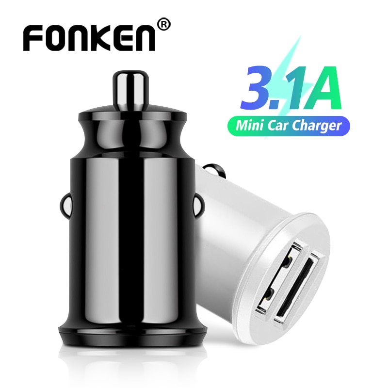 FONKEN chargeur de voiture Portable Adpater double USB 2 ports 3.1A adaptateur secteur pour Huawei Mate30 Pro Xiaomi voiture chargeur de téléphone Portable