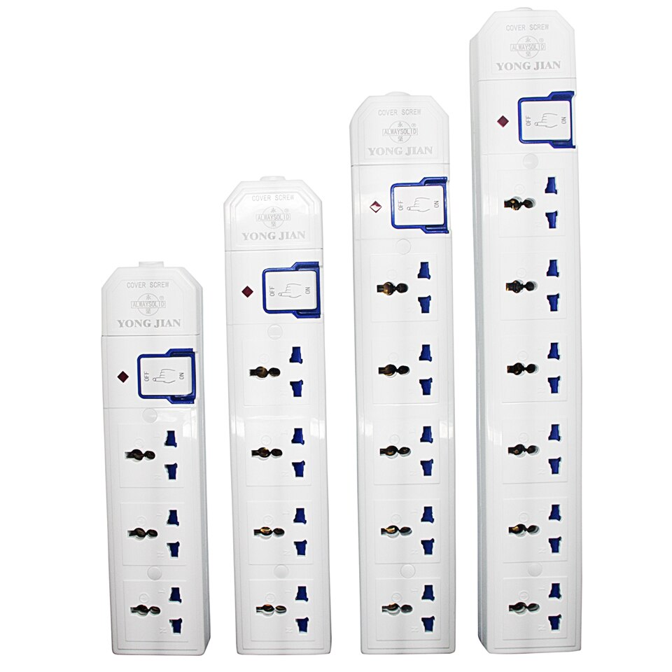 Multiple AC Electrical Rewireable Power Strip 3 4 5 6 Outlets US EU UK AU CN Outlets Extension Socket Cord Cable 10A 250V 2000W