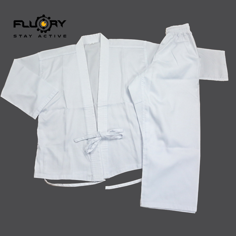 Uniforme de karate adulto masculino y femenino niños algodón karate trajes blanco Tae kwon do uniformes
