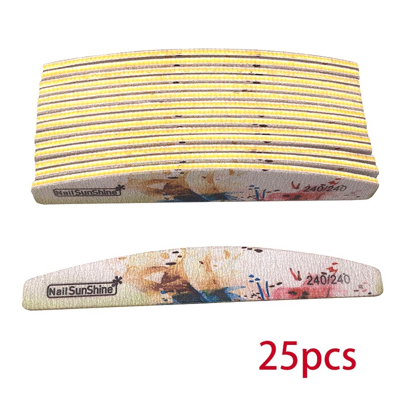 25/50pcs Nail File 80/100/150/180/240/320 Thick Nail Buffer Sandpaper Nail Gel Polish File Flower Sanding Tools: 240 Grit 25pcs