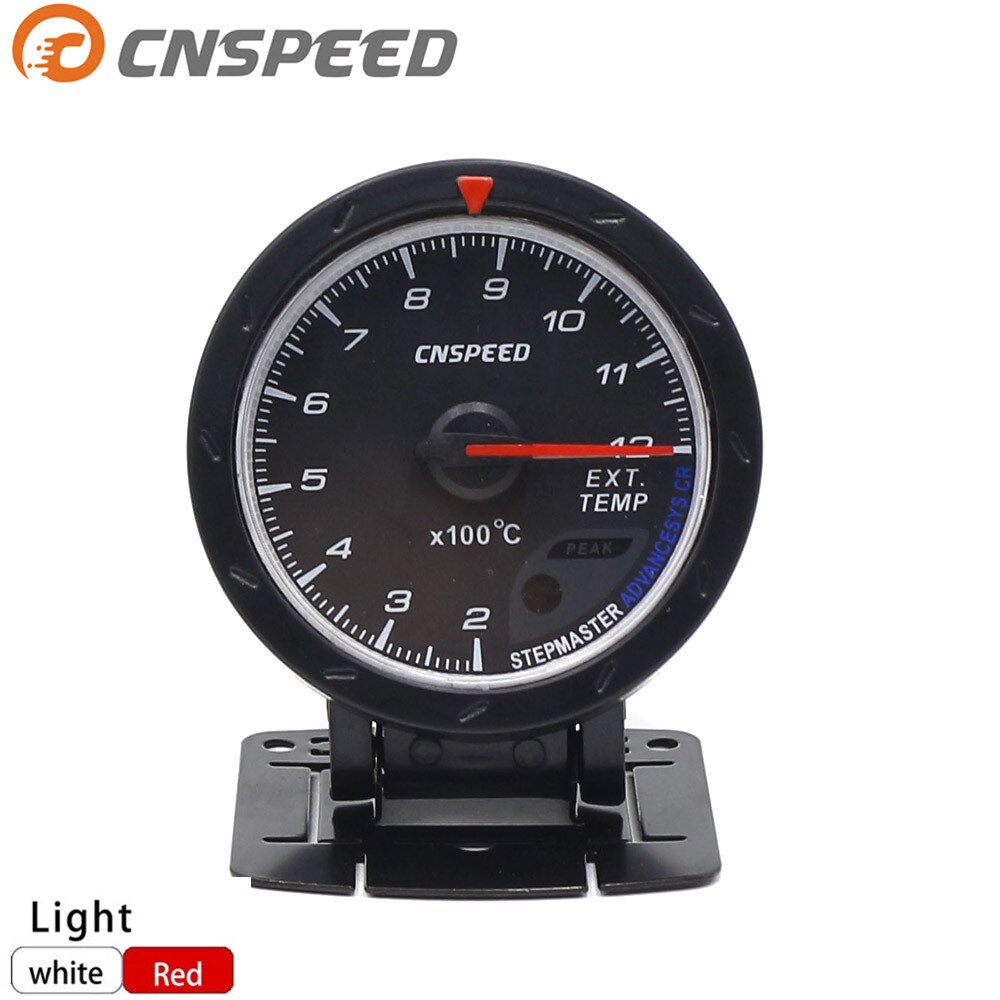 CNSPEED 60MM Auto Exhaust Gas Temp Gauge EGT EXT Temp Gauge Met Rood & Wit Licht gauge Auto Meter YC101418 + YC100211