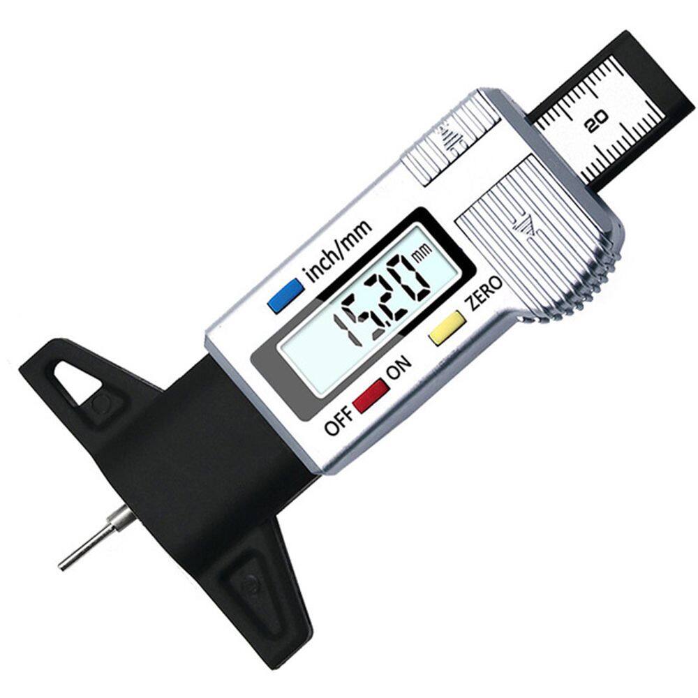Medidor de profundidad de la banda de rodadura del neumático del coche con pantalla Digital, herramienta de medición, calibre de espesor, pastilla de freno, sistema de monitoreo de desgaste de zapatos: Negro