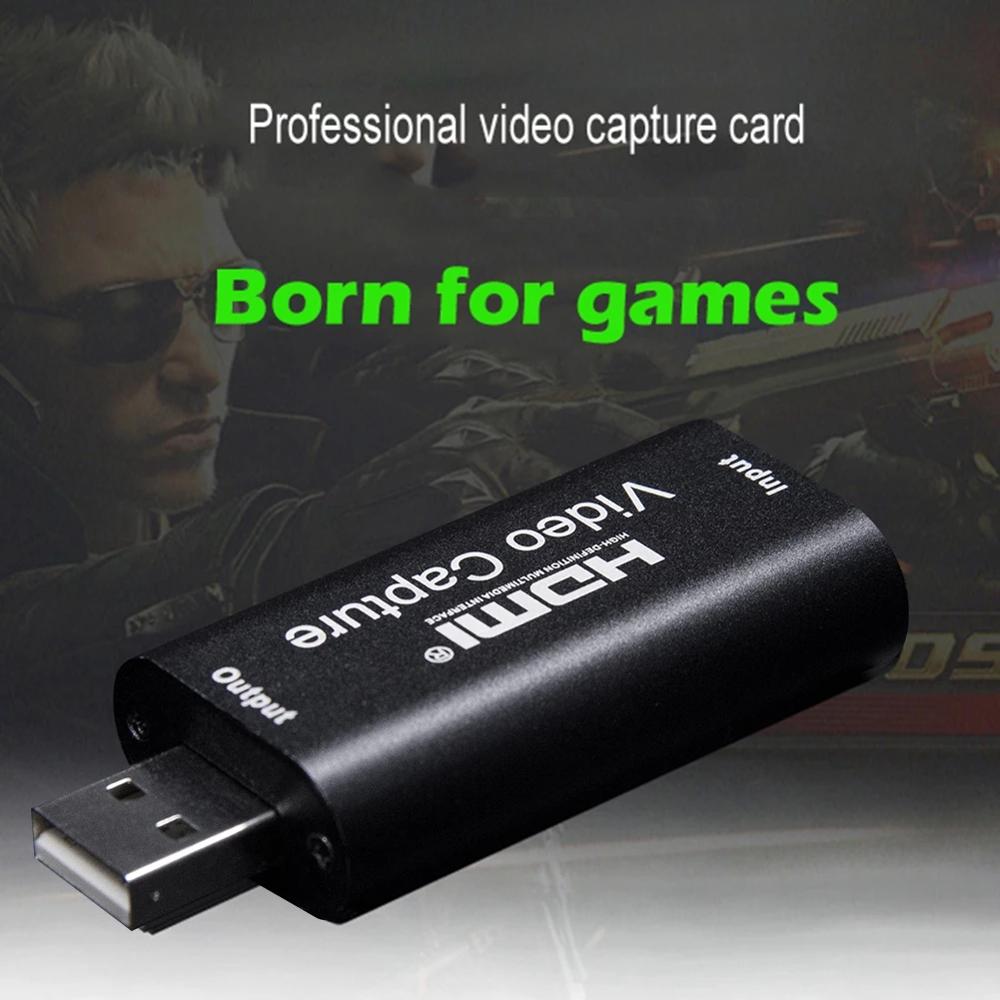 Porta usb 2.0 placa de captura de vídeo hd 1 barra hdmi para usb 2.0 1080 p mini conversor de cartão de crédito