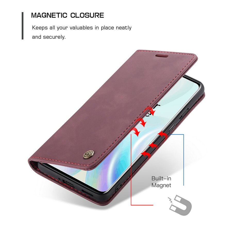 Caseme capa magnética flip para oneplus 13 12 11 8 7 pro 8t capa de telefone de couro luxuosa retrô carteira para one plus 7 8 11