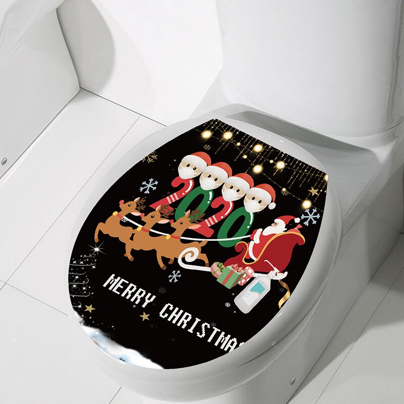 Kerst Decoratie Wc Stickers Koelkast Stickers Venster Muurstickers Badkamer Huishoudelijke Rood Zwart Groen Stijl