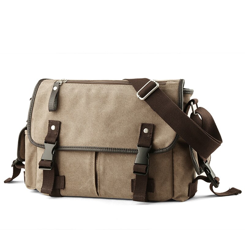 Teenager mænd fritidsskole crossbody tasker 14 tommer laptop rejselærred skuldertasker retro koreansk stil messenger taske