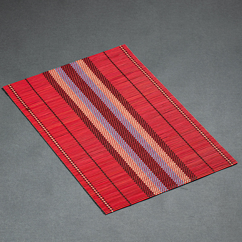 Bamboo Placemat Coaster Northern Europe Anti-scalding Waterproof pad Table Mat Decoration Tea Accessories Household Kitchen Mat: Red