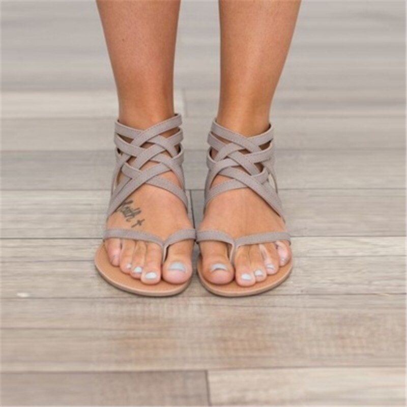 WoMen Sandals Nice Pop Summer Cross Strap Sandlas Women Flats Shoes European Rome Style Sandalias For Ladies