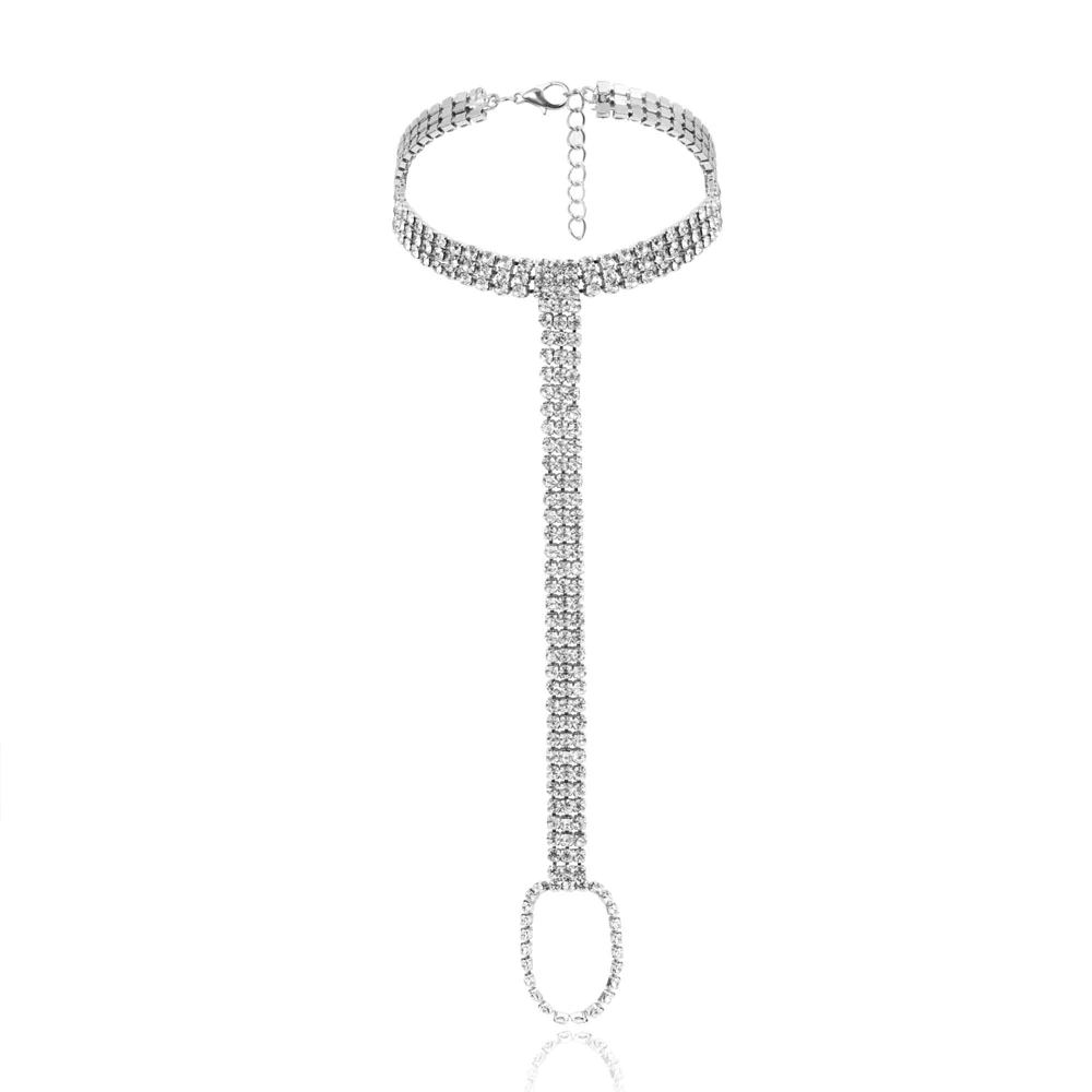 Tobillera de cristal bohemia para mujer, joyería para pie, pulsera con diamantes de imitación, cadena para tobillo y pie, anillo para el dedo del pie, sandalia descalza, accesorios de playa para mujer
