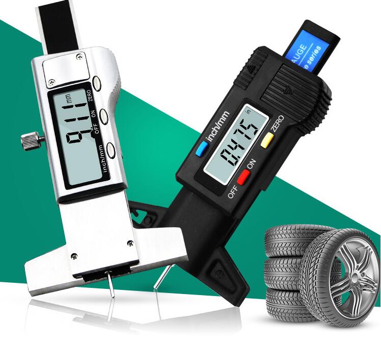 1pcs 0-25mm 1'' Digital Thread Depth Gauge LCD Electronic Caliper for Car Tire