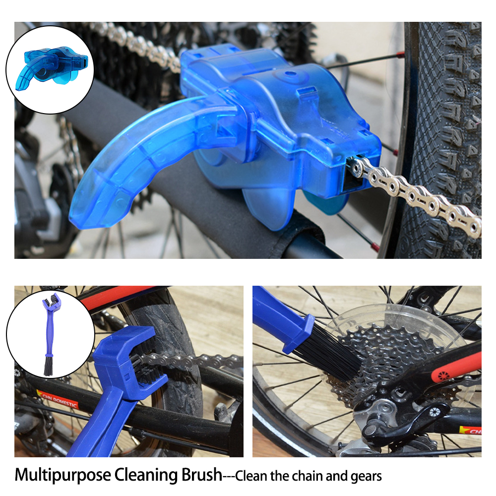 Portable Bike Chain Cleaner Bicycle Cleaning Kit MTB Chain Gear Washer Machine Scrubber Brush Universal Cycling Maintenance Tool