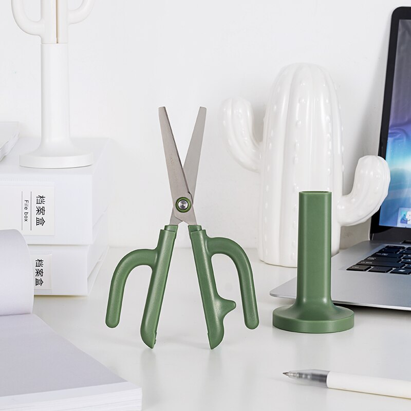 Tijeras de Oficina de Arte seguro, portátil, Cactus, papelería de escritorio, Material lindo, Escolar Zakka Kawaii