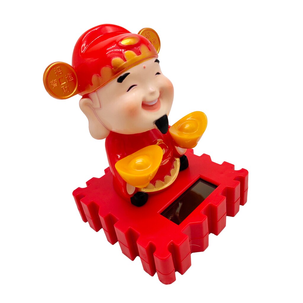 Prettyia Solar Power Dancing Wealth Fortune God Swinging Figure