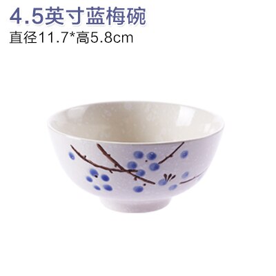 1pc Underglaze Japanese Style Ceramic Bowl Home Child Rice Bowl: Blue
