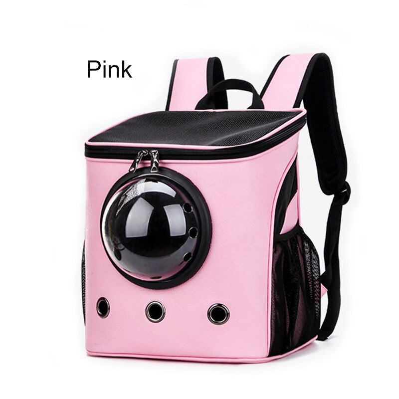 Przenośny kot przewoźnik kapsułka astronauta torba dla psa plecak oddychająca zwierzęta torba na szczeniaczki duża przestrzeń klatka bańka artykuły dla zwierząt: różowy